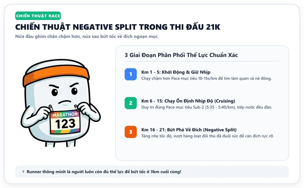 Chiến thuật Negative Split trong chạy 21k