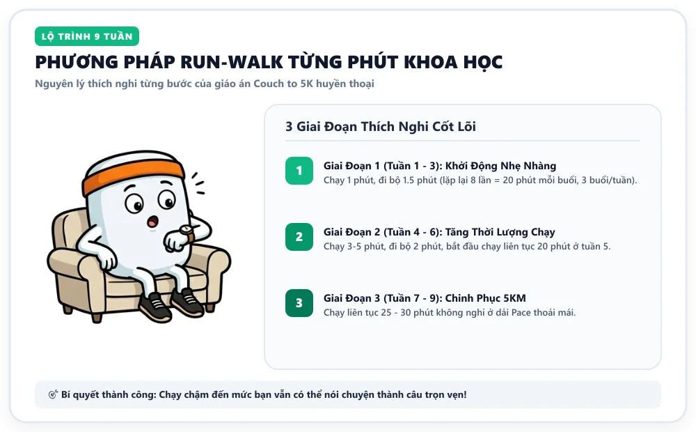 Phương pháp Run-Walk xen kẽ từng phút thích nghi tim phổi