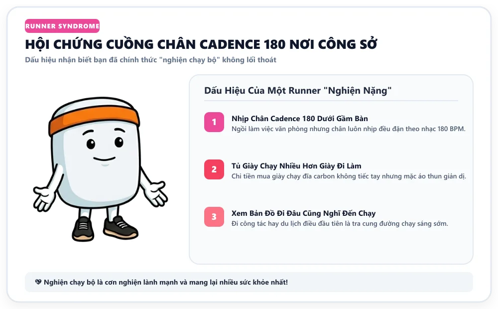 Hội chứng cuồng chân Cadence 180 nơi công sở