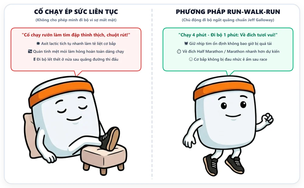 Phương pháp chạy bộ kết hợp đi bộ Run Walk Run của Jeff Galloway