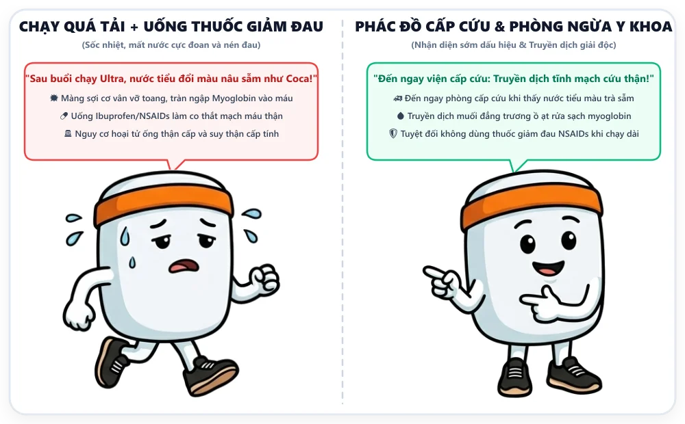 Cảnh báo hội chứng tiêu cơ vân Rhabdomyolysis khi chạy bộ quá sức